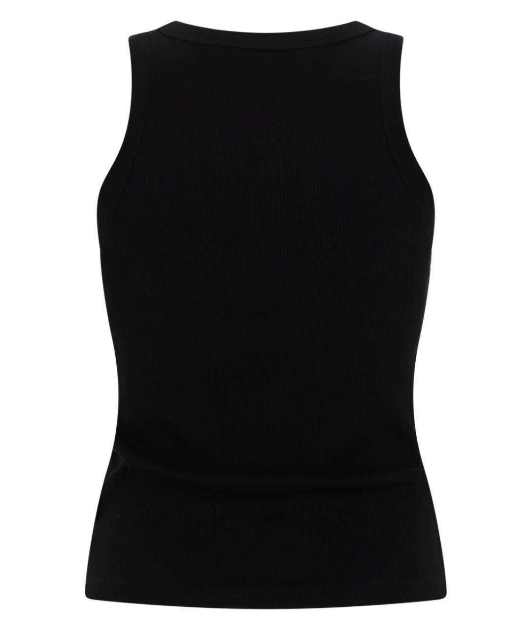 PALM ANGELS Черная хлопко-эластановая майка, фото 2