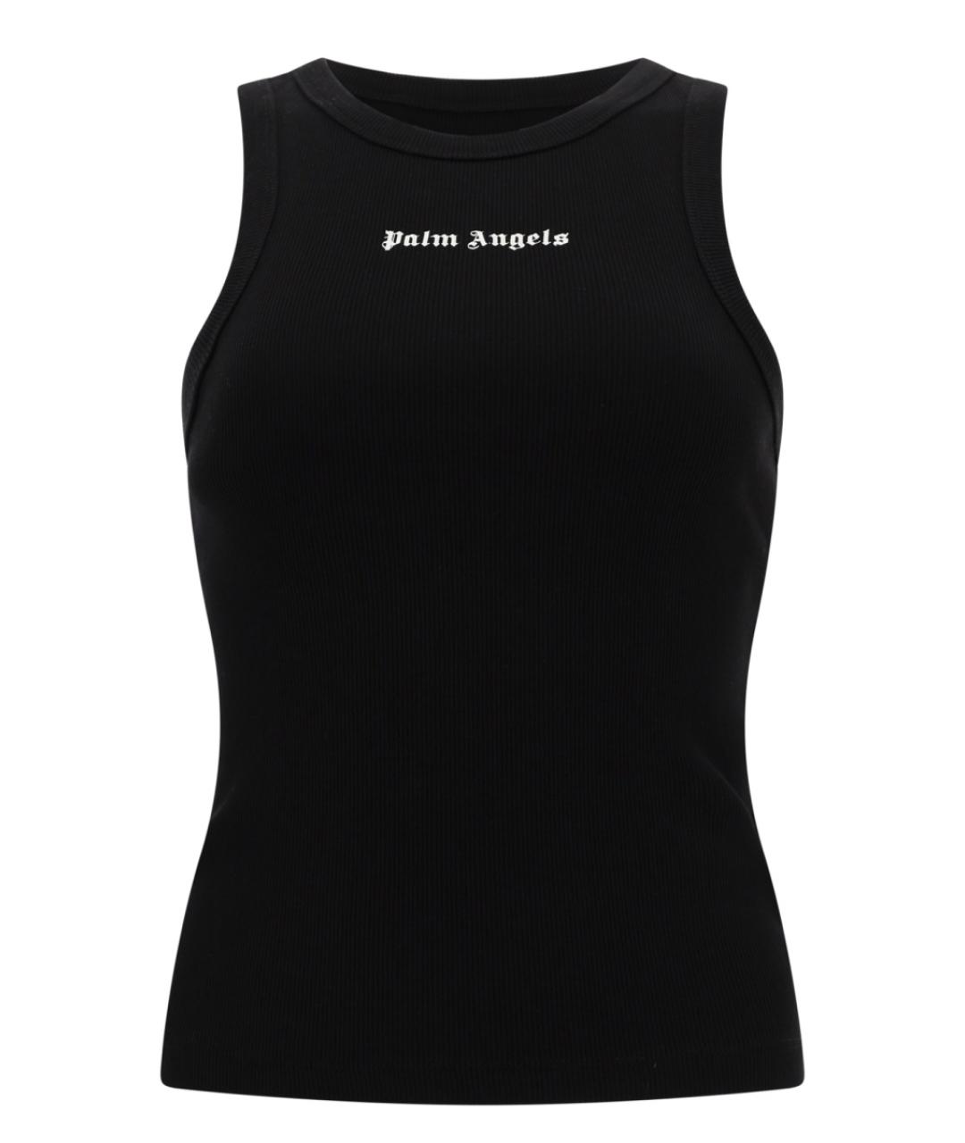 PALM ANGELS Черная хлопко-эластановая майка, фото 1