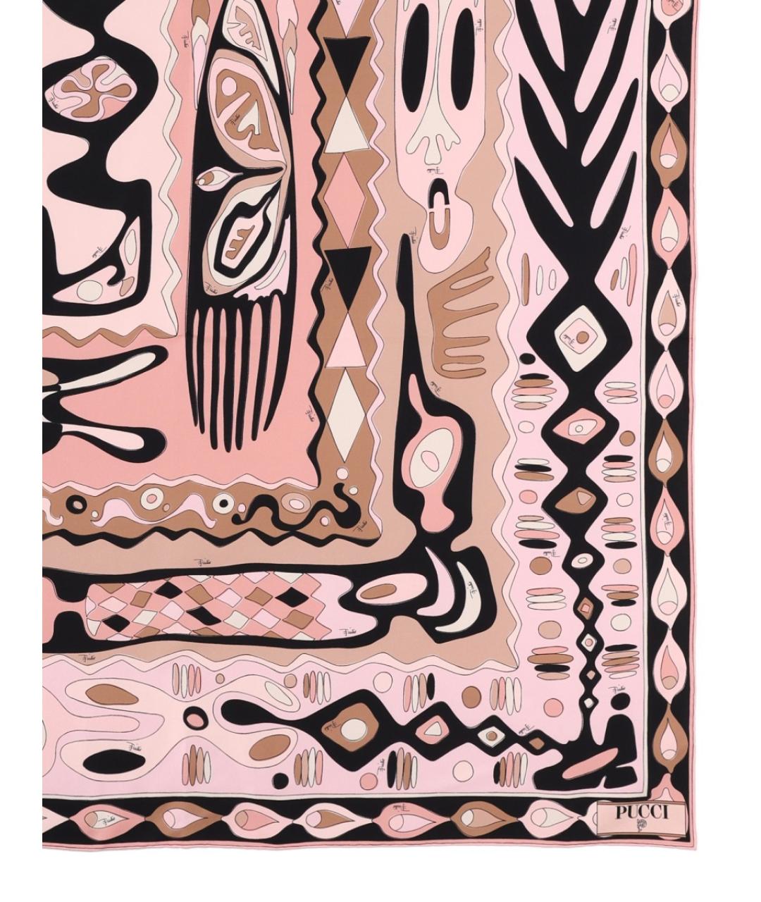 PUCCI Розовый шелковый платок, фото 2