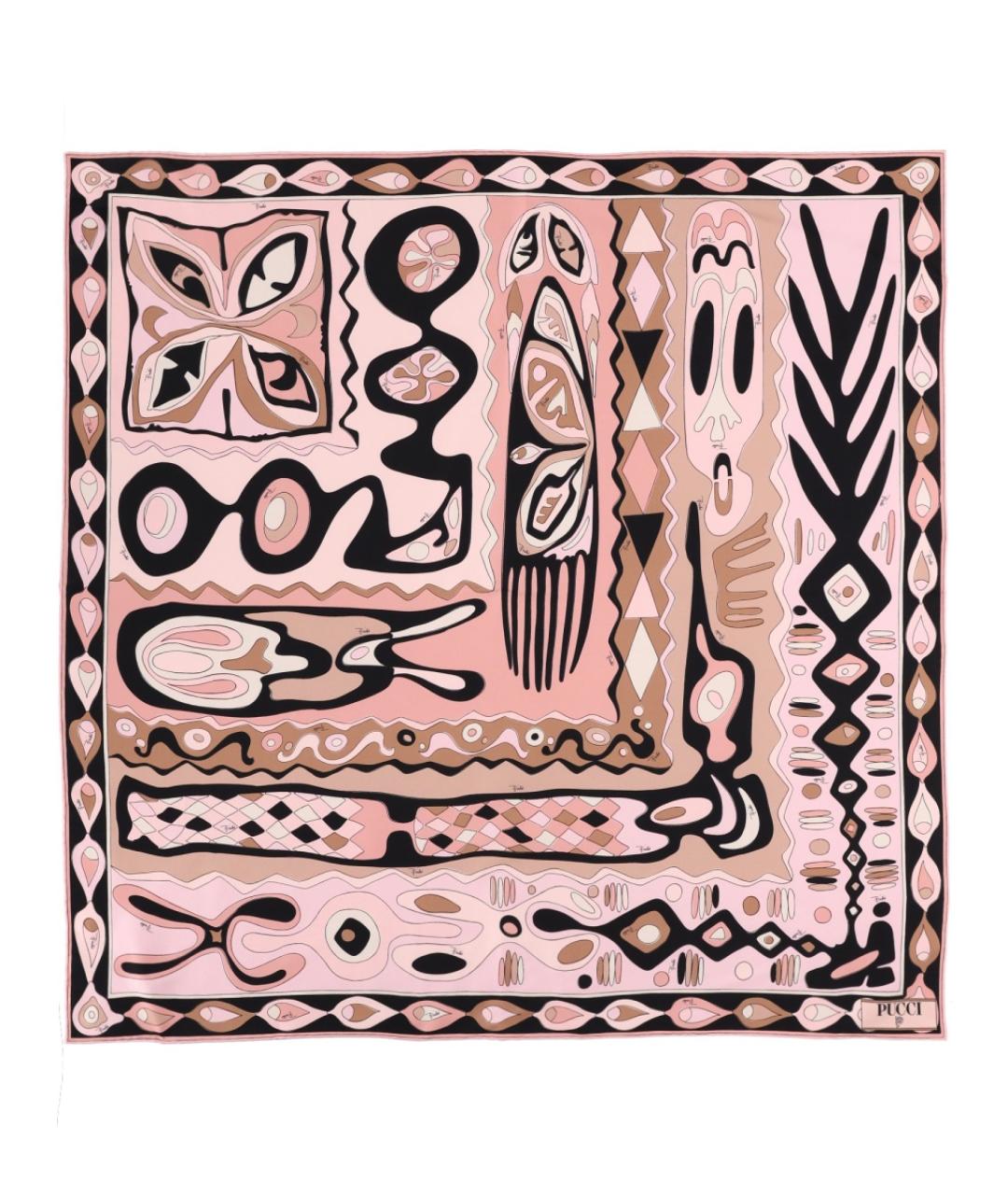 PUCCI Розовый шелковый платок, фото 1