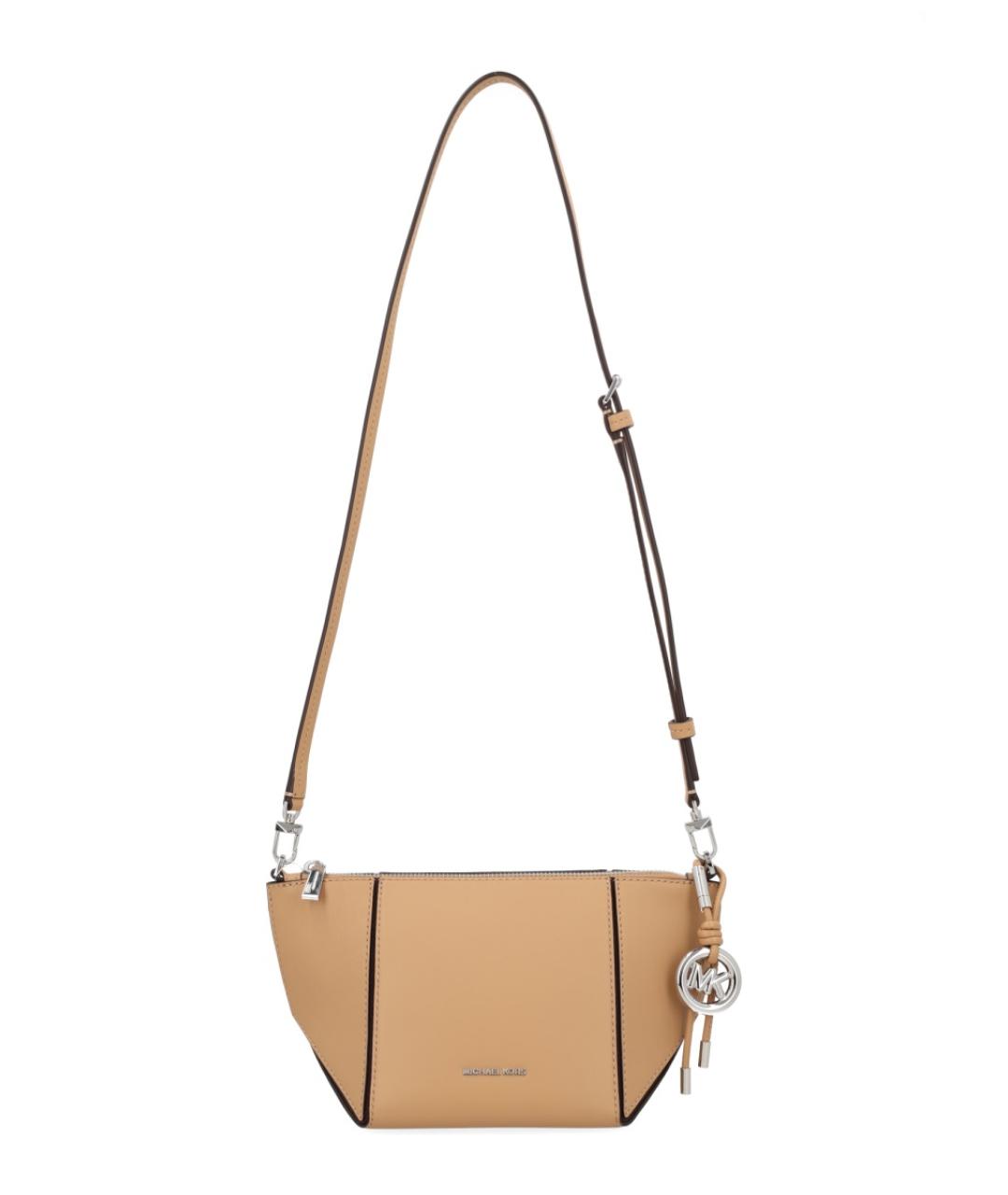 MICHAEL KORS Бежевая кожаная сумка через плечо, фото 1