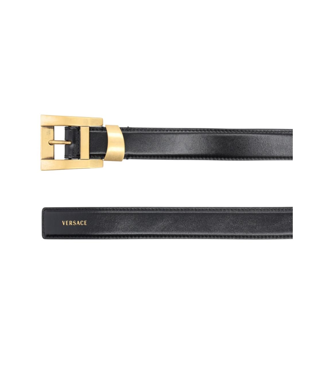 VERSACE Черный кожаный ремень, фото 2