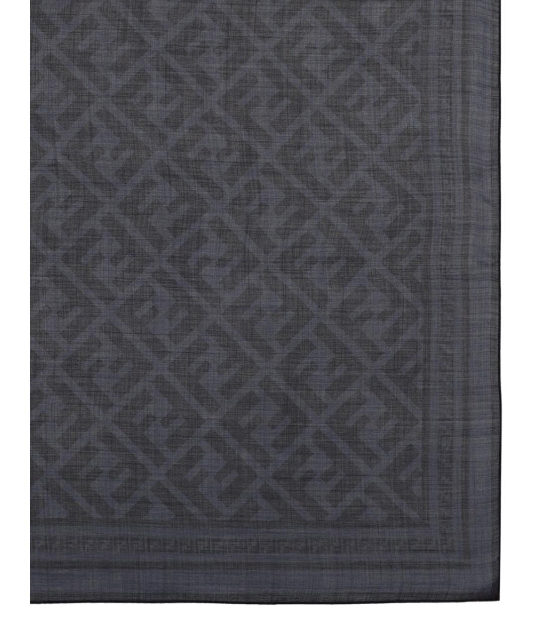 FENDI Синий шерстяной шарф, фото 2