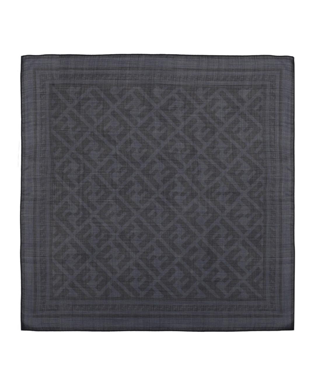 FENDI Синий шерстяной шарф, фото 1