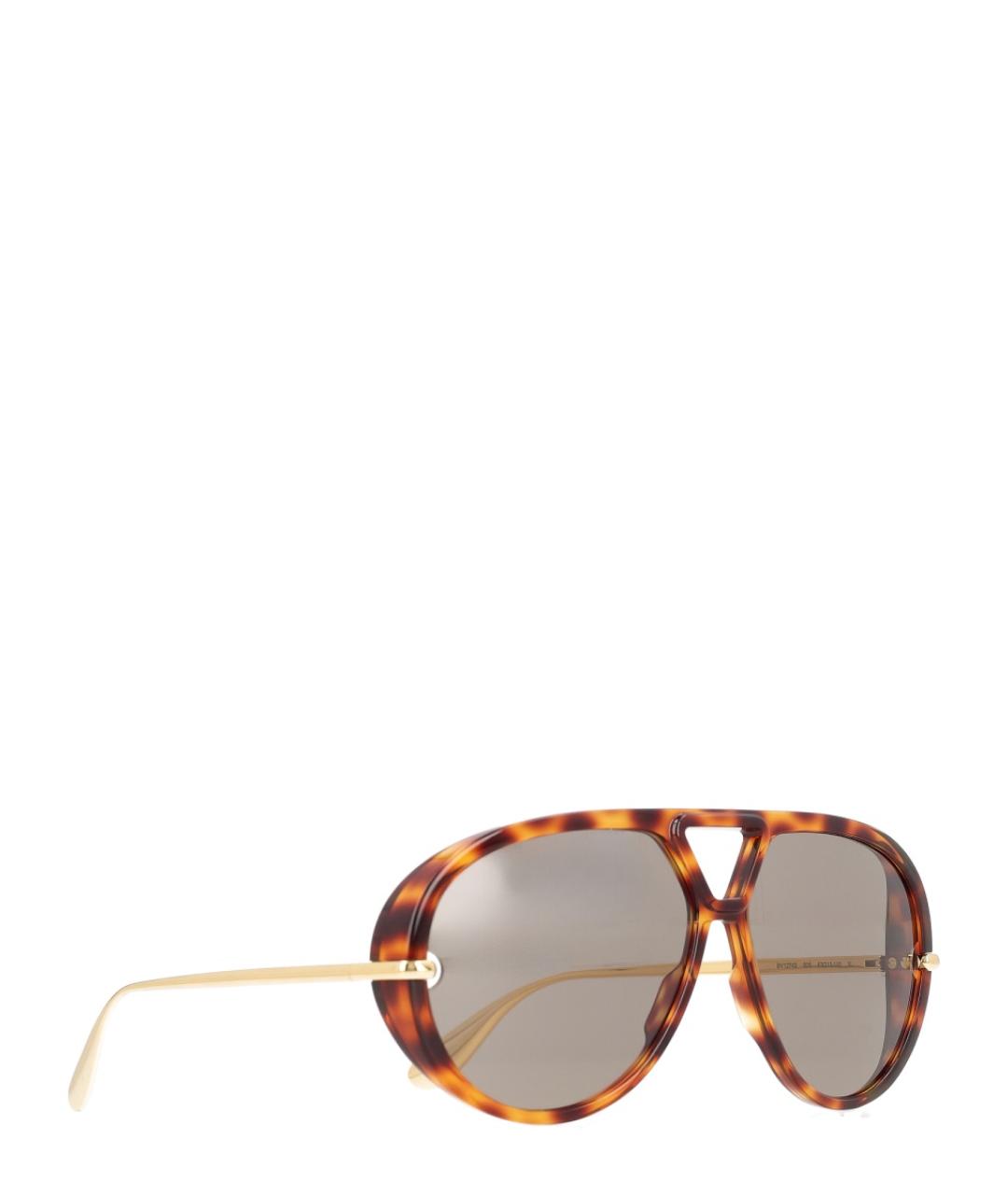 BOTTEGA VENETA Коричневые металлические солнцезащитные очки, фото 2