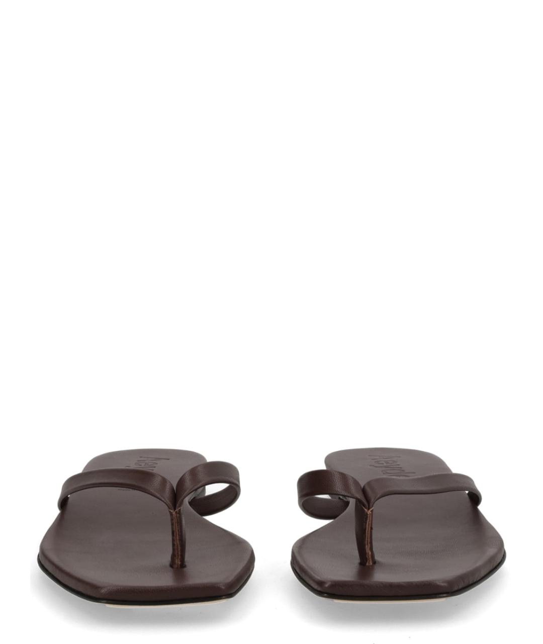 AEYDE Коричневые кожаные шлепанцы, фото 3