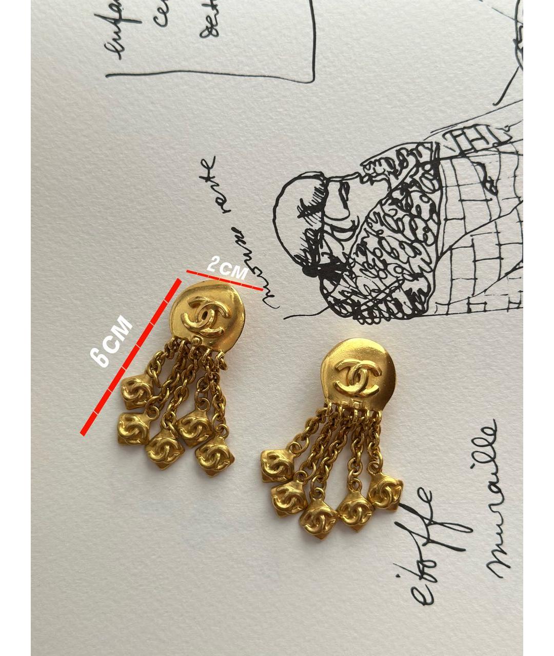 CHANEL Золотые металлические клипсы, фото 5