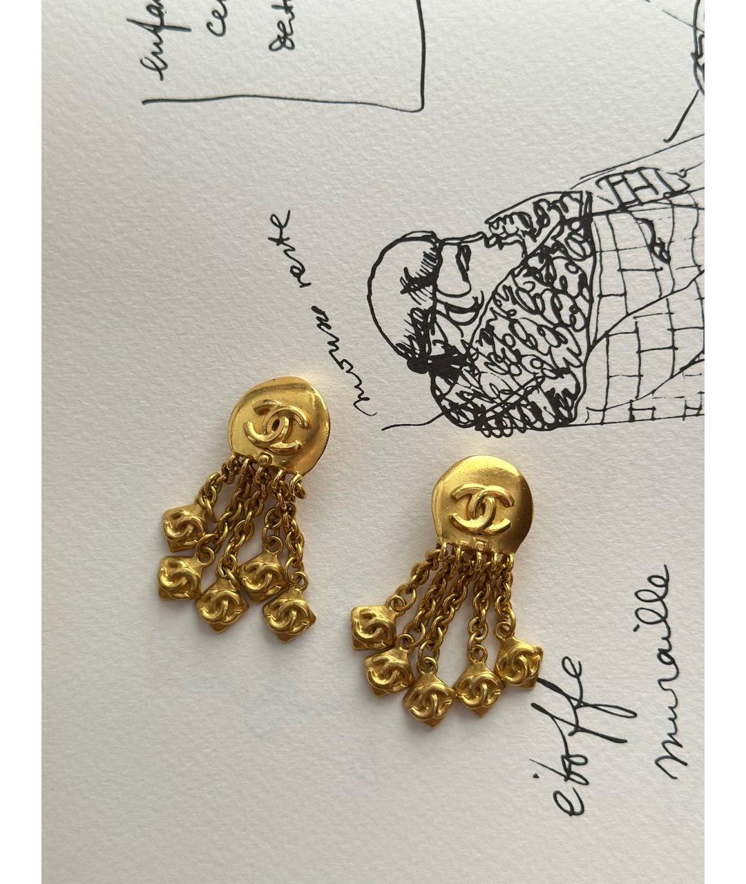 CHANEL Золотые металлические клипсы, фото 8