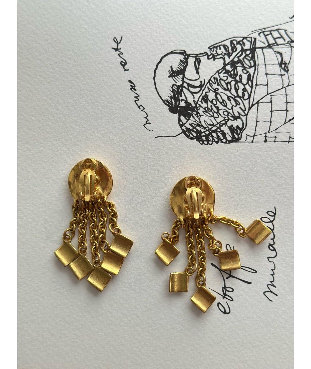 CHANEL Золотые металлические клипсы, фото 2