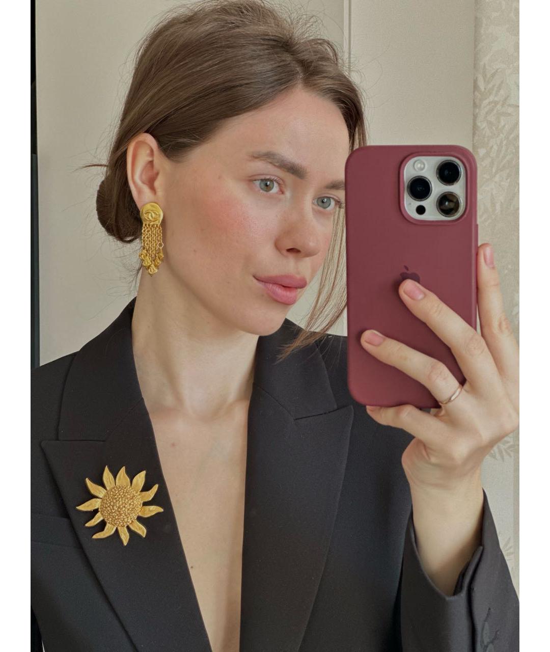 CHANEL Золотые металлические клипсы, фото 6