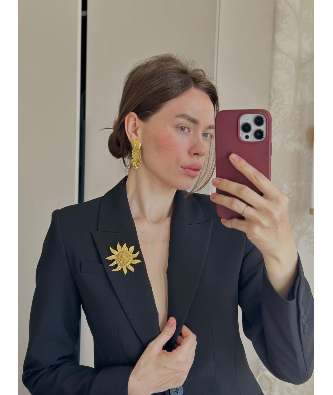 CHANEL Золотые металлические клипсы, фото 7