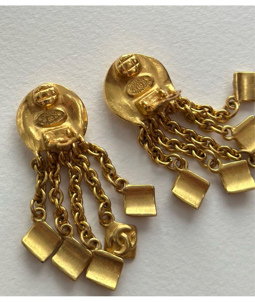 CHANEL Золотые металлические клипсы, фото 4