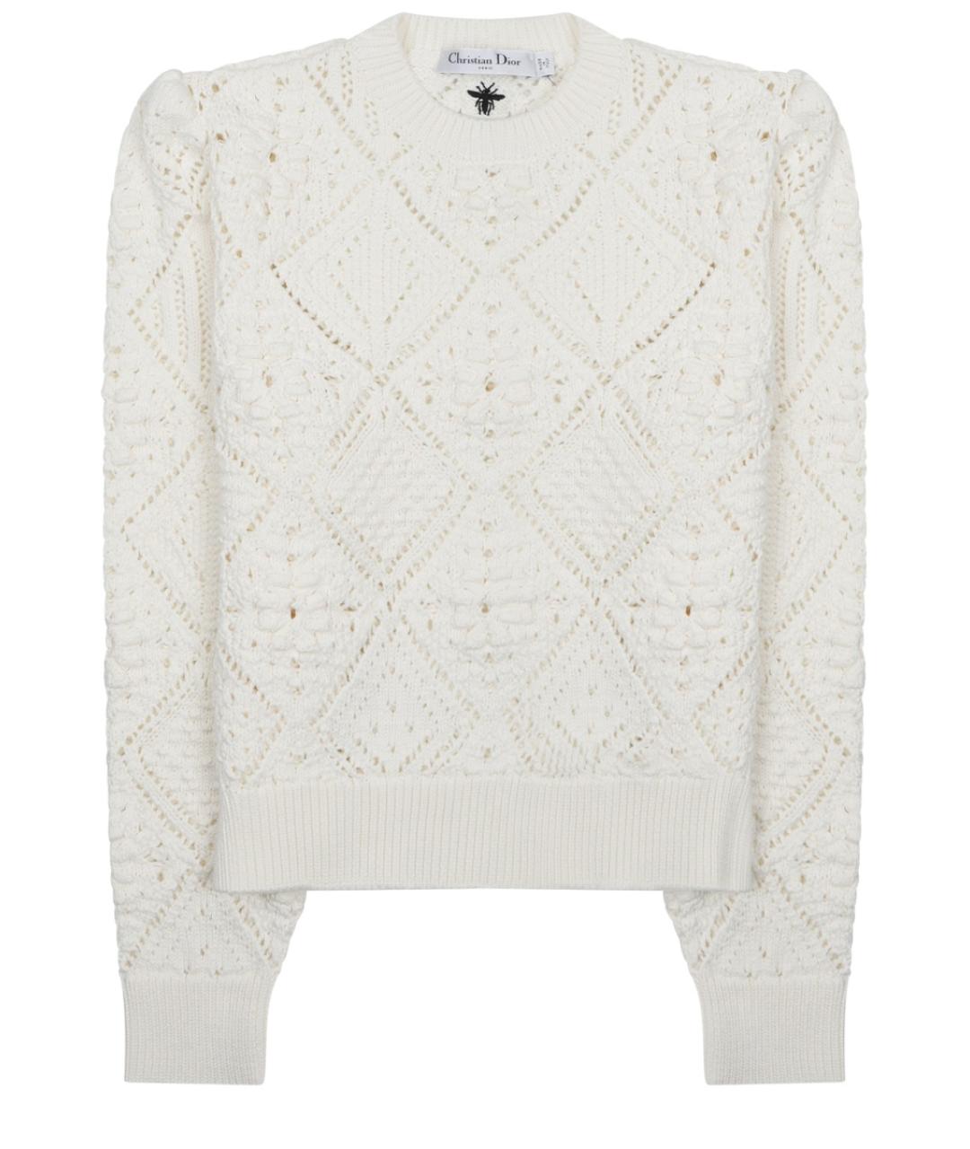 CHRISTIAN DIOR Белый хлопковый джемпер / свитер, фото 1