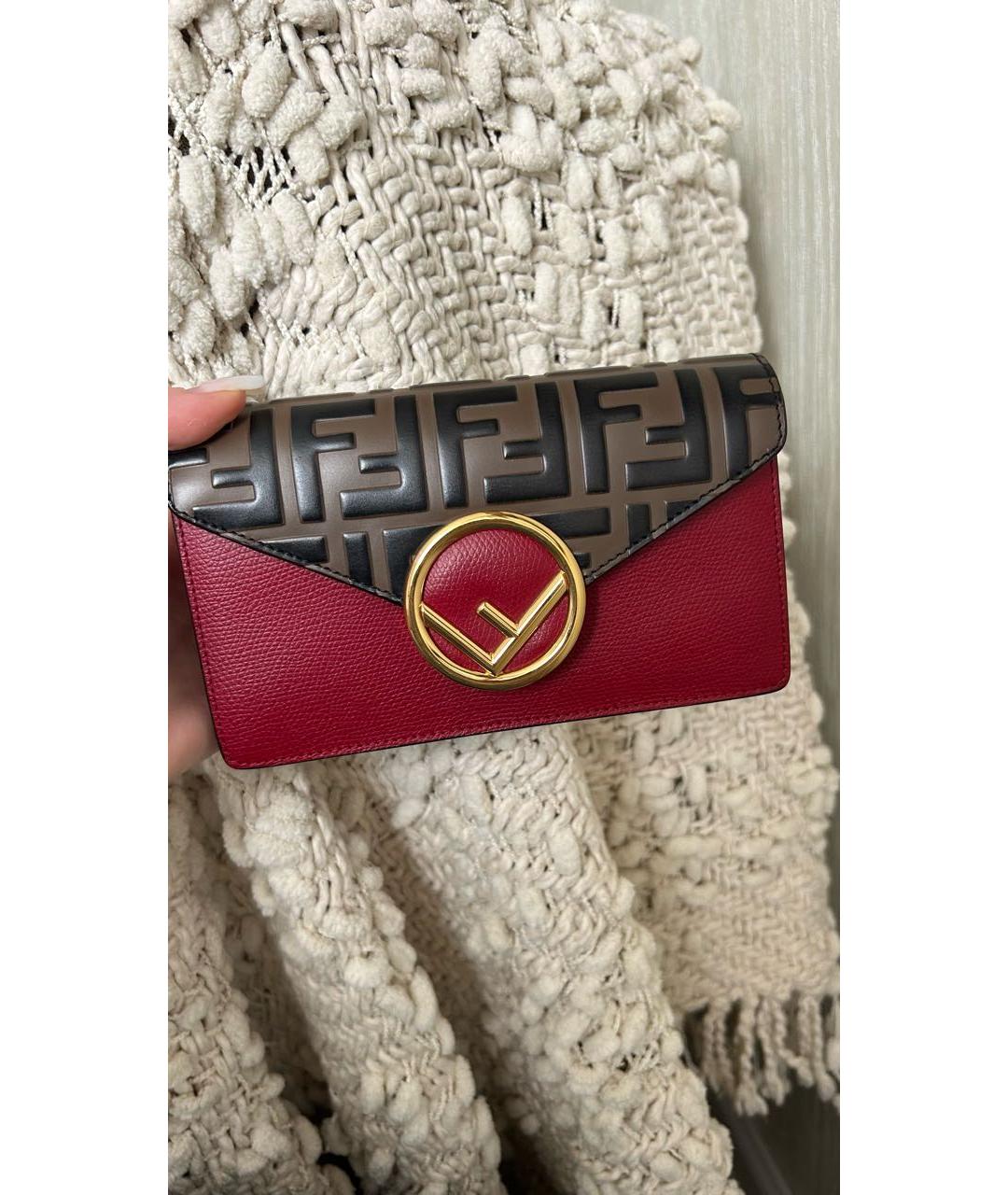 FENDI Бордовая кожаная поясная сумка, фото 8