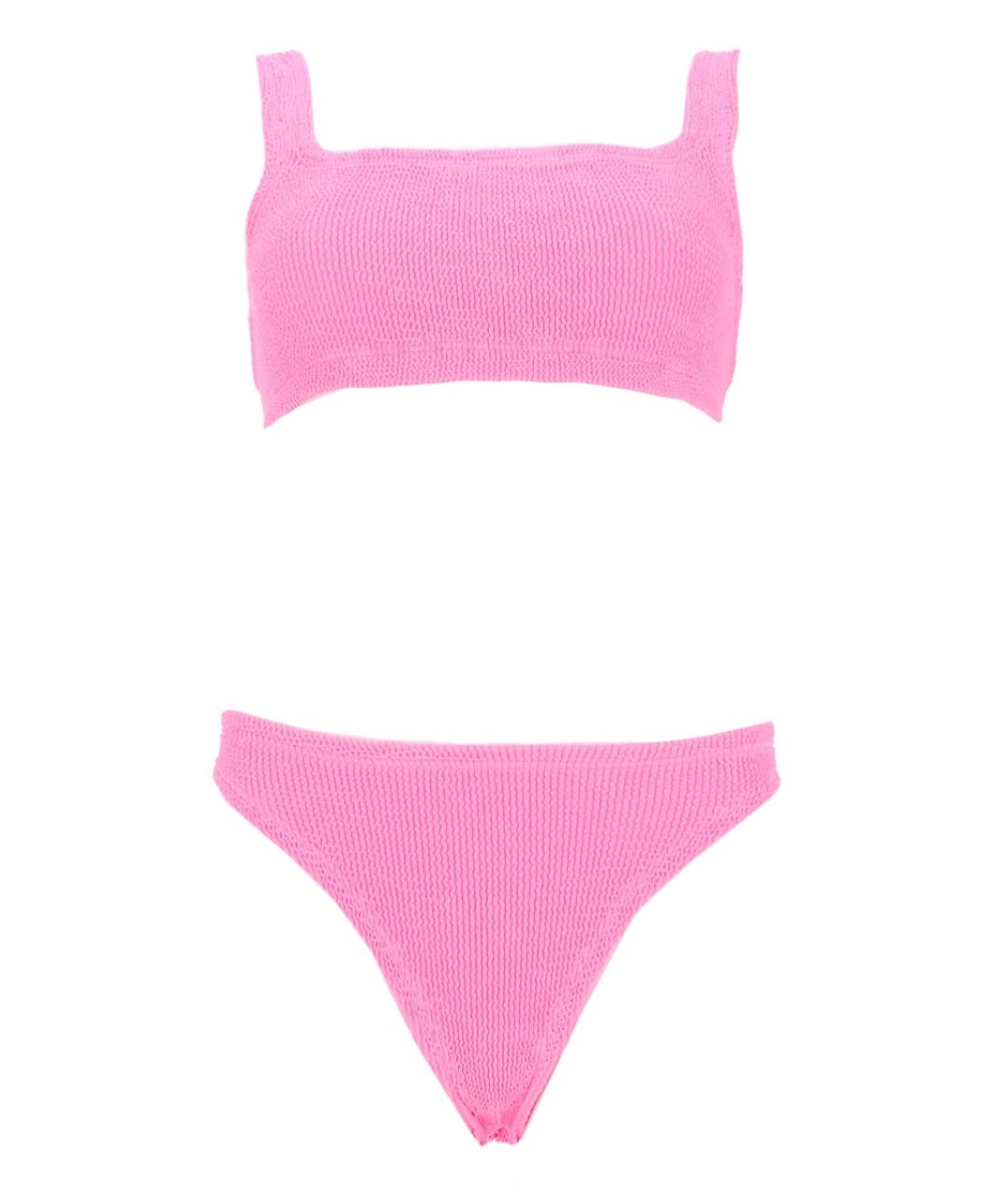 HUNZA G Розовый полиамидовый купальник, фото 1