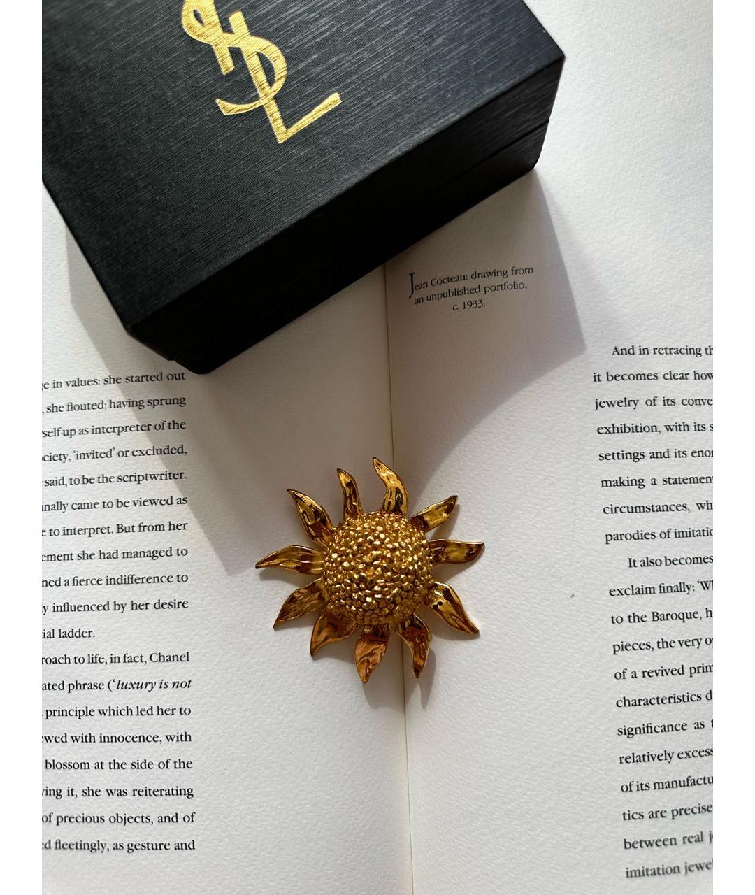 SAINT LAURENT Золотая позолоченная булавка / брошь, фото 4