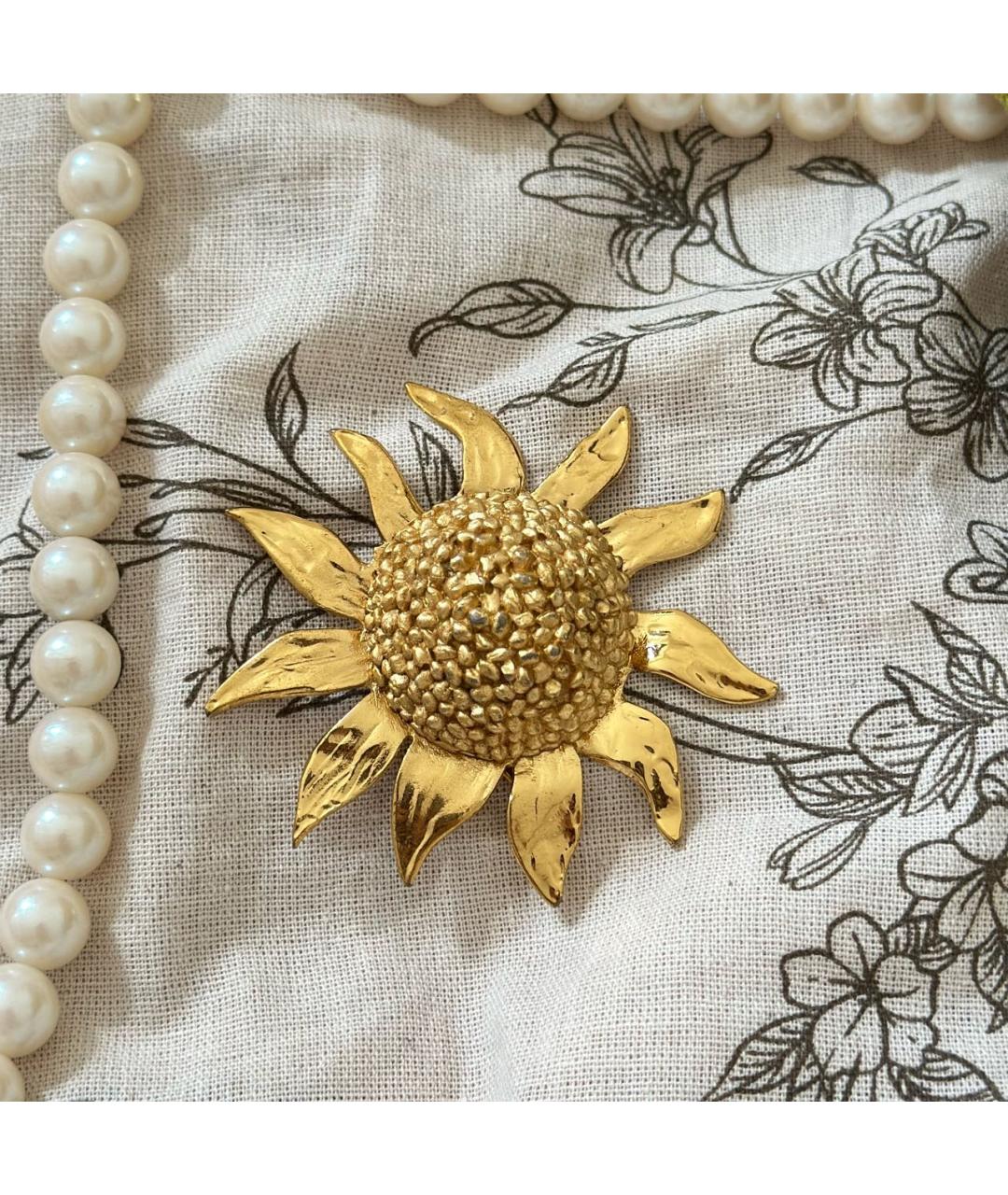 SAINT LAURENT Золотая позолоченная булавка / брошь, фото 6