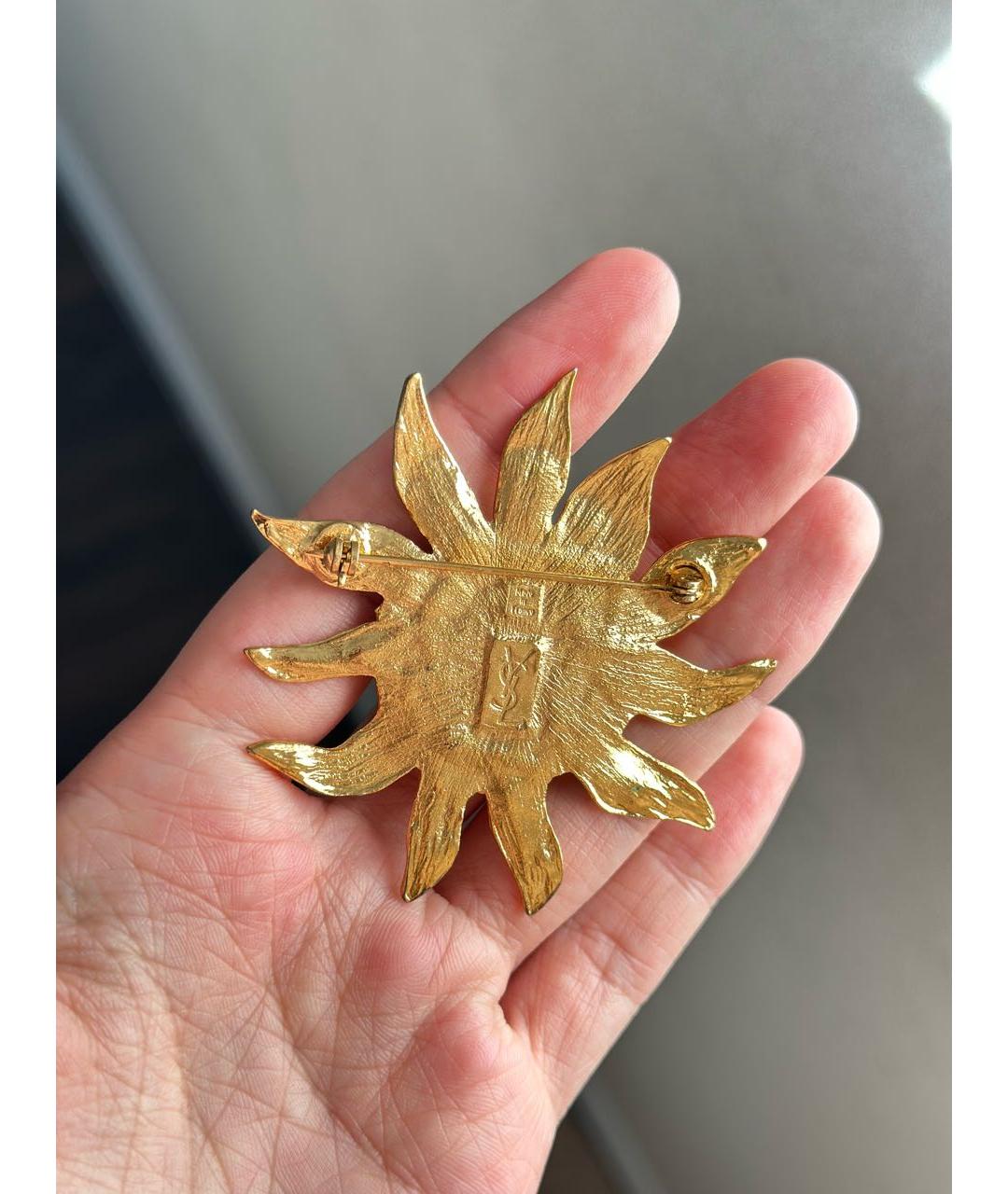 SAINT LAURENT Золотая позолоченная булавка / брошь, фото 2