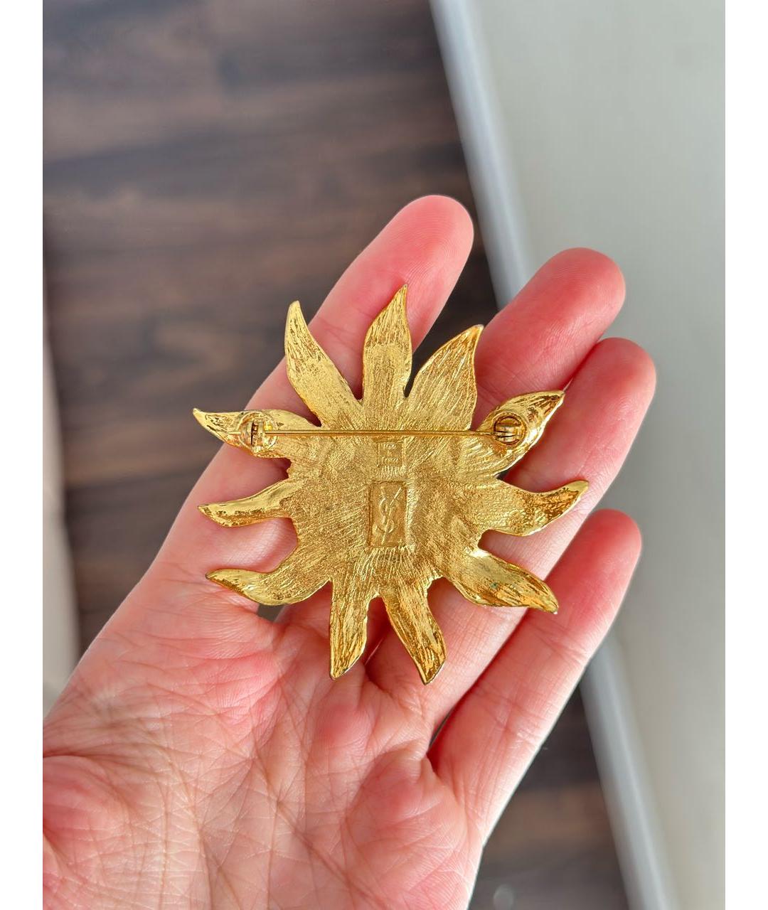 SAINT LAURENT Золотая позолоченная булавка / брошь, фото 3