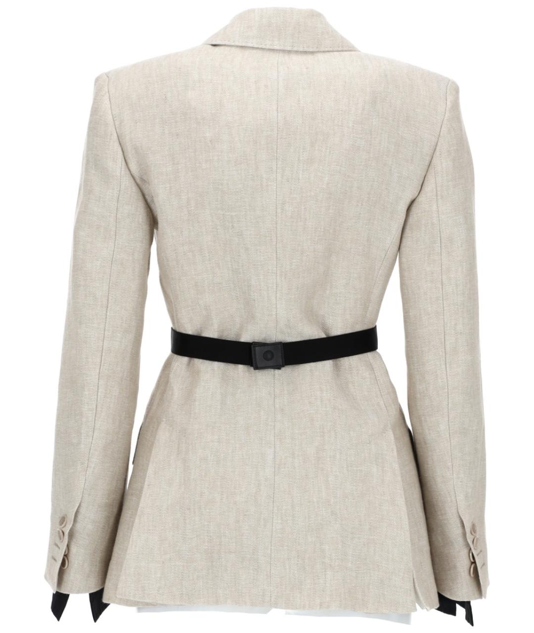MAX MARA Бежевый льняной жакет/пиджак, фото 2