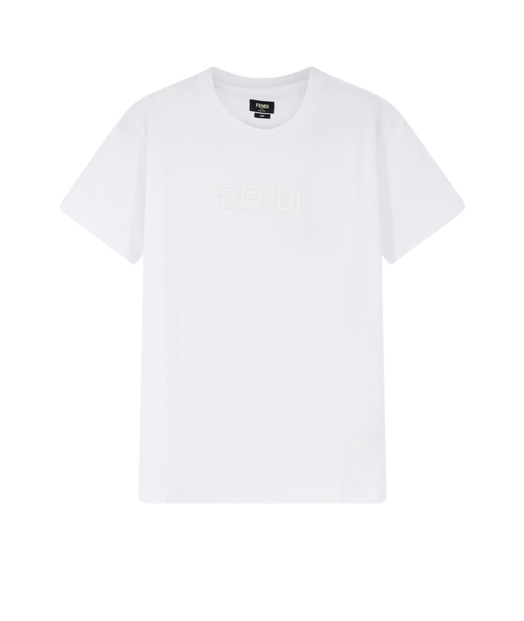 FENDI Белая хлопковая футболка, фото 1