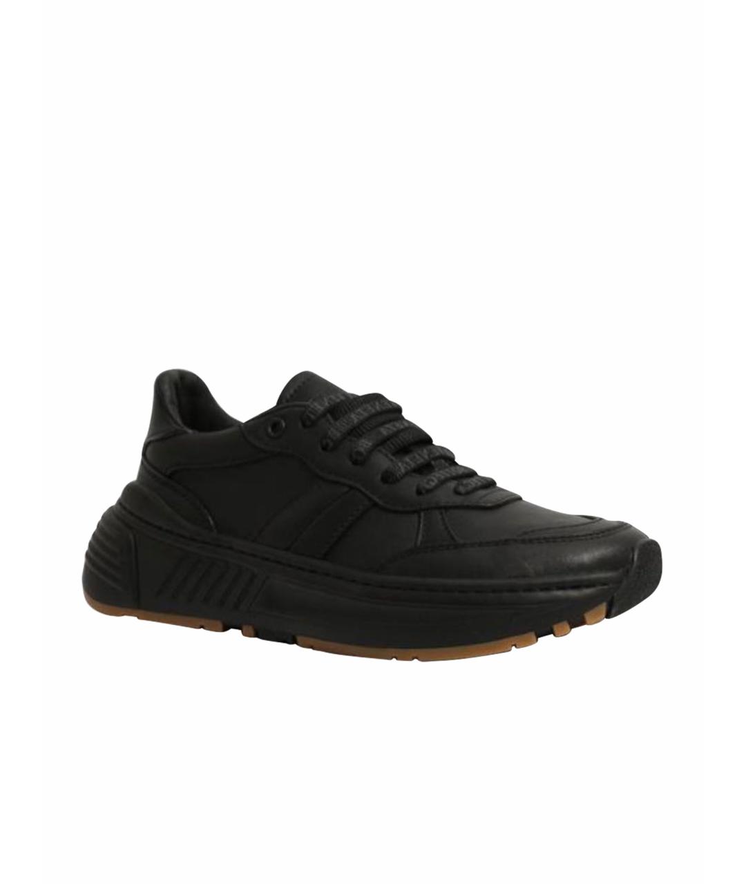 BOTTEGA VENETA Черные кожаные кроссовки, фото 1