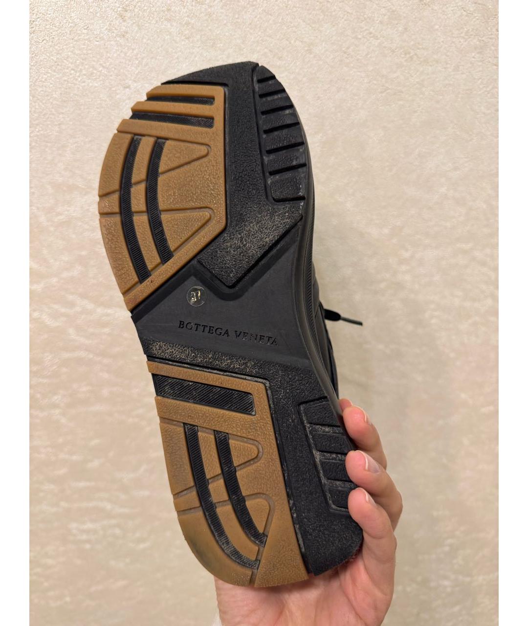 BOTTEGA VENETA Черные кожаные кроссовки, фото 4