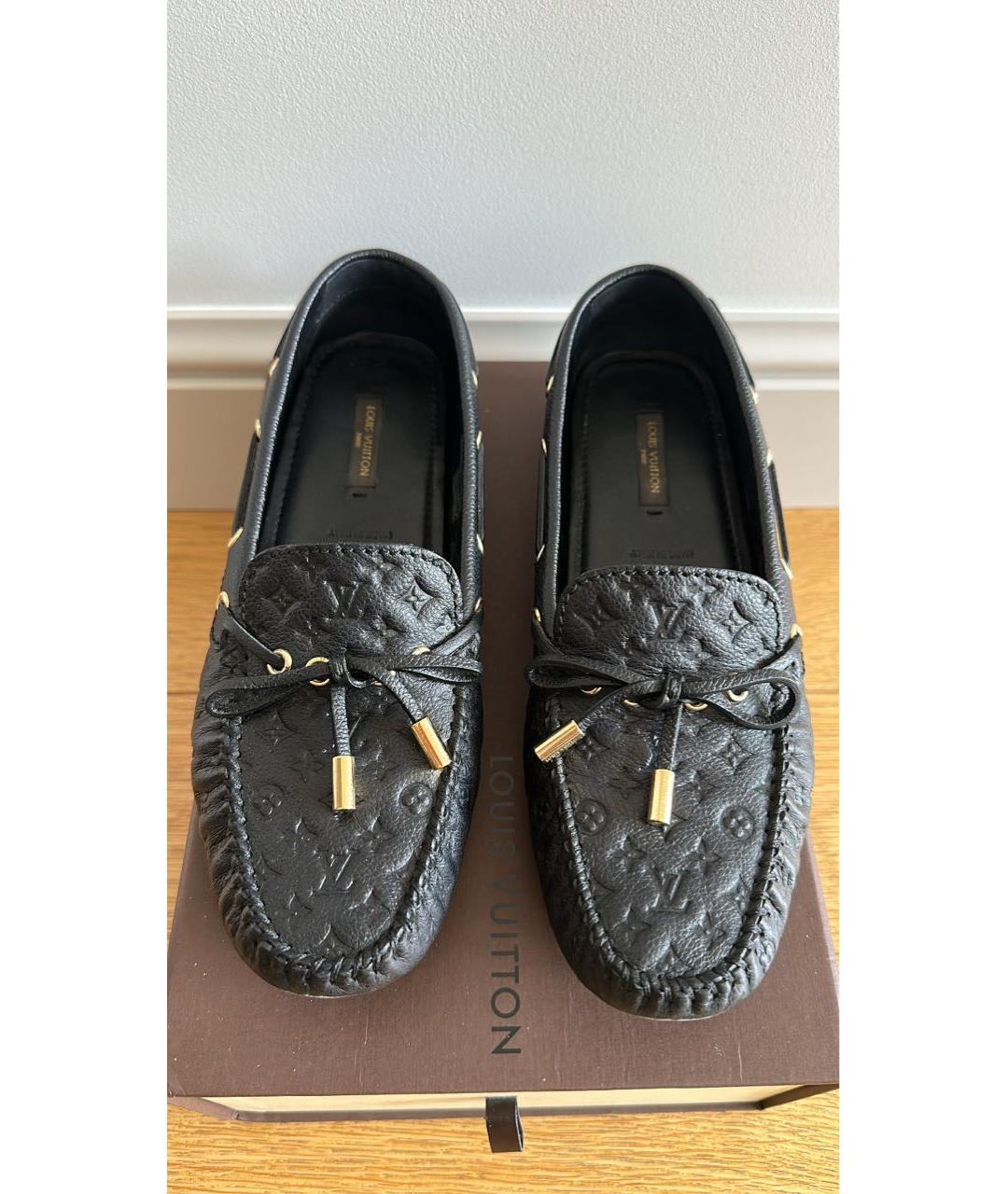 LOUIS VUITTON Черные кожаные мокасины, фото 2