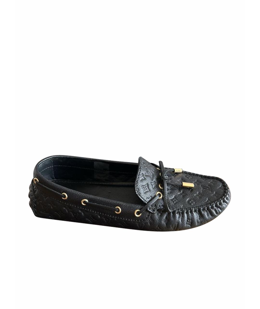 LOUIS VUITTON Черные кожаные мокасины, фото 1