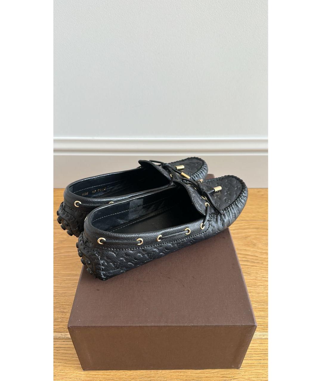 LOUIS VUITTON Черные кожаные мокасины, фото 4