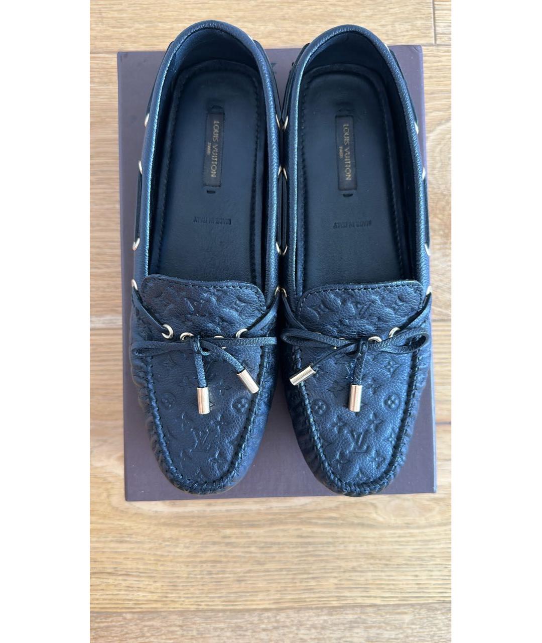LOUIS VUITTON Черные кожаные мокасины, фото 3