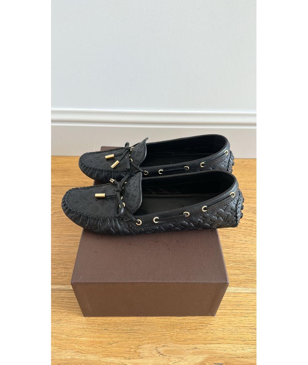 LOUIS VUITTON Черные кожаные мокасины, фото 5