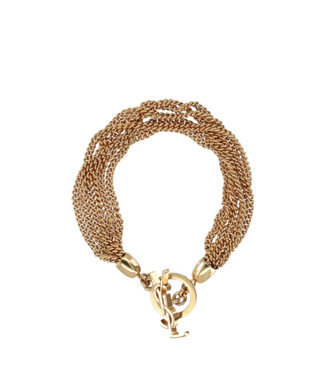 SAINT LAURENT Золотой металлический браслет, фото 1