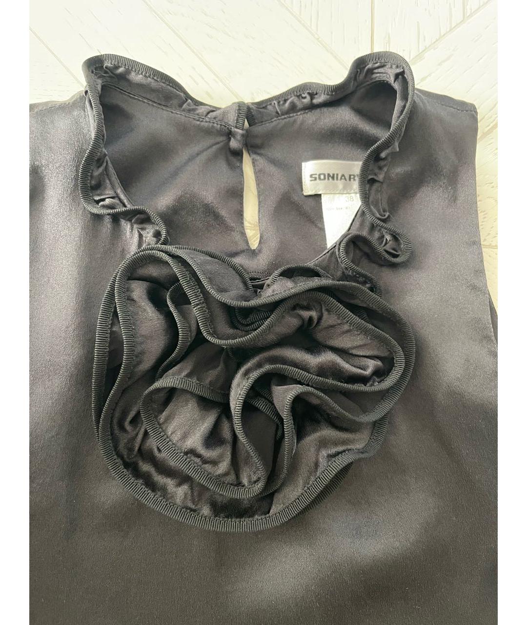 SONIA RYKIEL Черная шелковая майка, фото 3