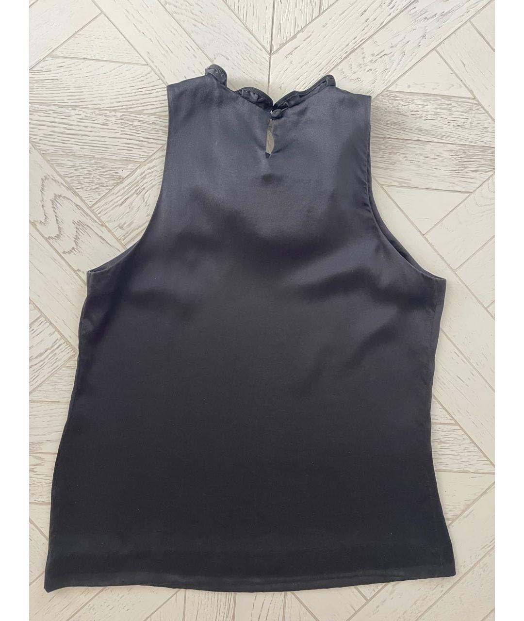 SONIA RYKIEL Черная шелковая майка, фото 2