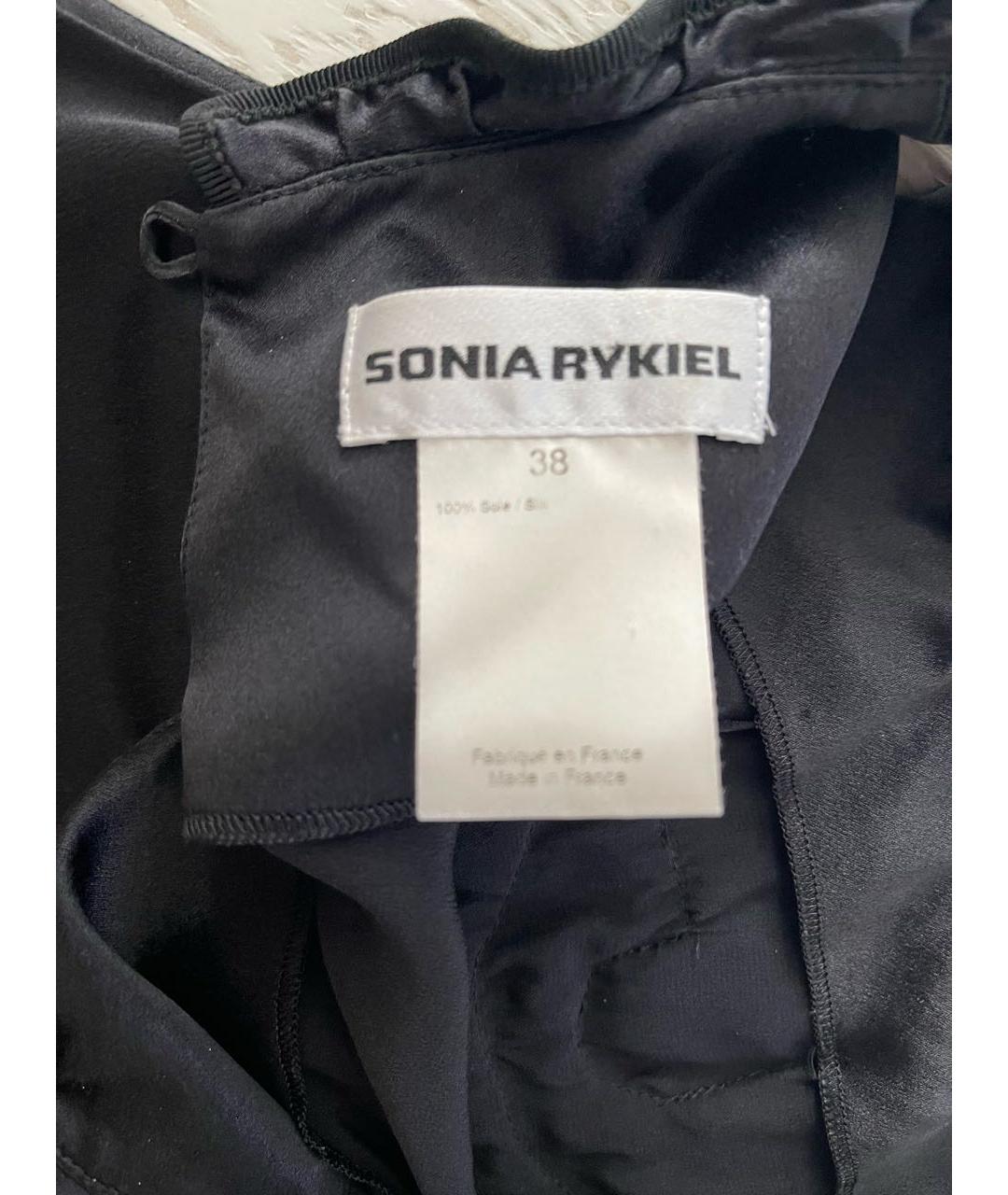 SONIA RYKIEL Черная шелковая майка, фото 4