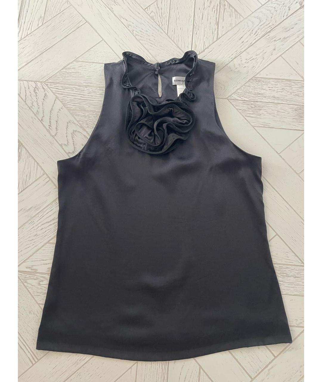 SONIA RYKIEL Черная шелковая майка, фото 6
