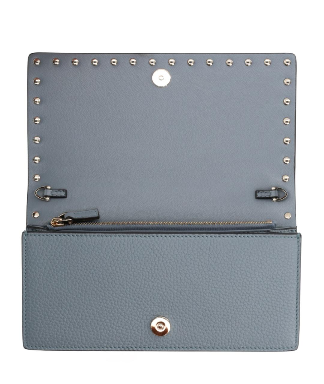 VALENTINO Голубой кожаный кошелек, фото 4