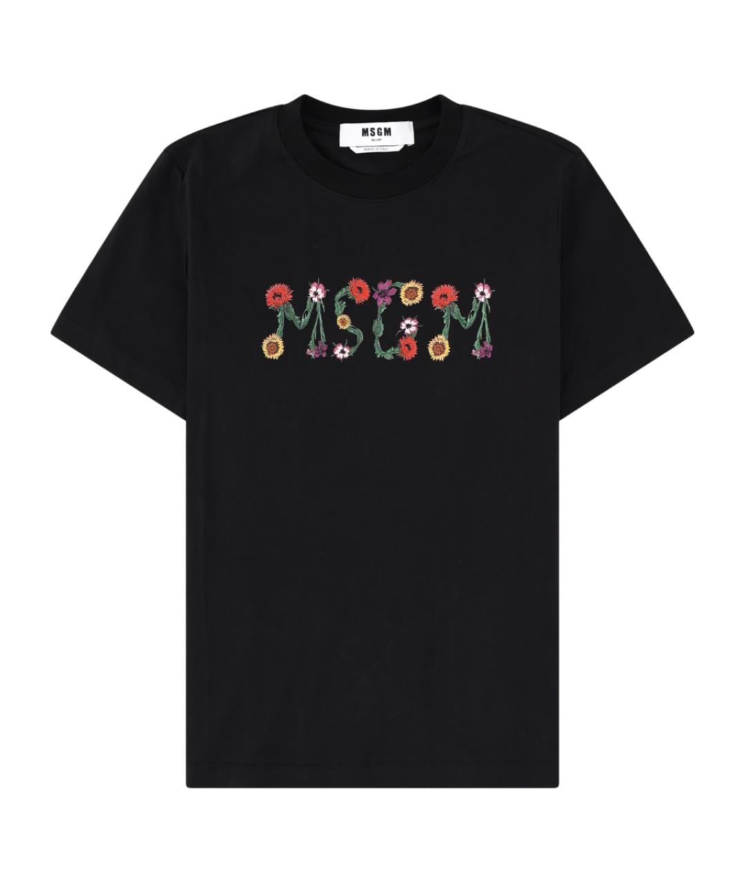 MSGM Черная хлопковая футболка, фото 1