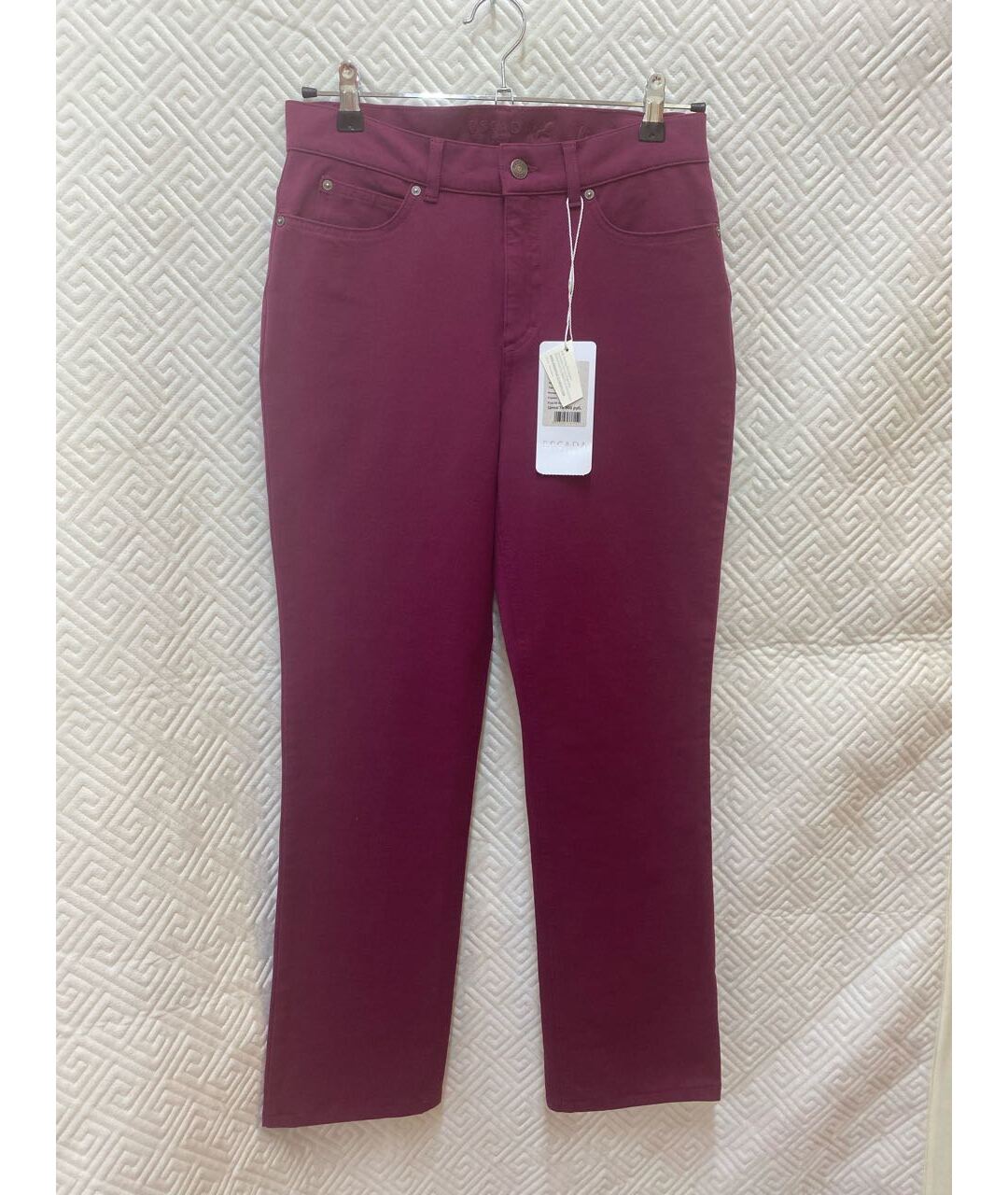 ESCADA Бордовые хлопковые прямые джинсы, фото 8