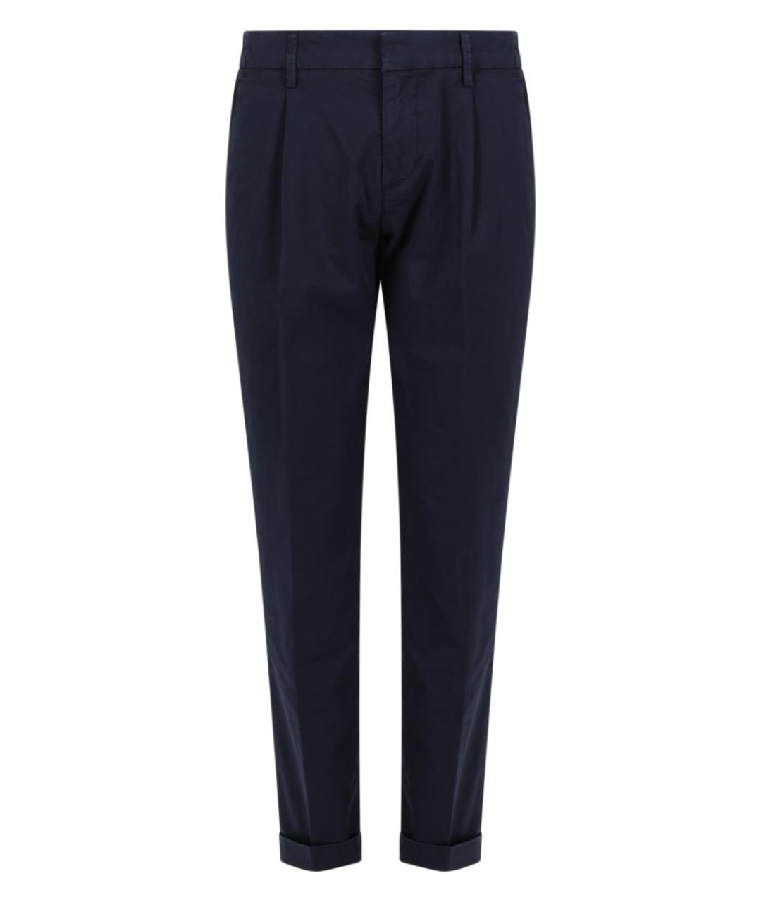 FAY Темно-синие хлопко-эластановые повседневные брюки, фото 1