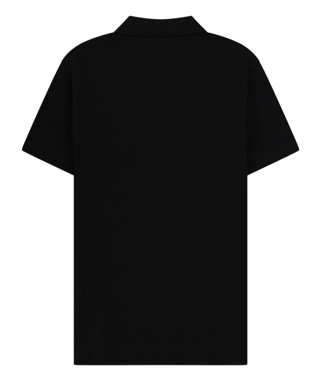 VERSACE Черное хлопковое поло с коротким рукавом, фото 2