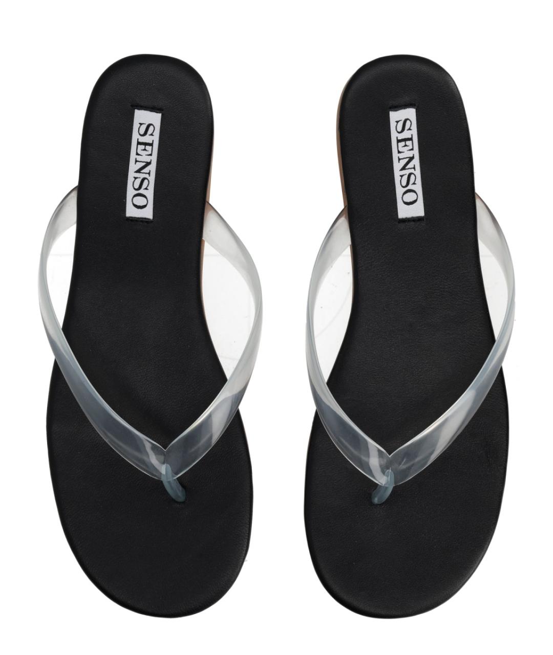 SENSO Черные кожаные шлепанцы, фото 5
