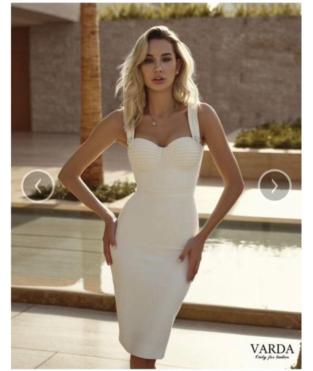 12 STOREEZ Белое вискозное коктейльное платье, фото 6