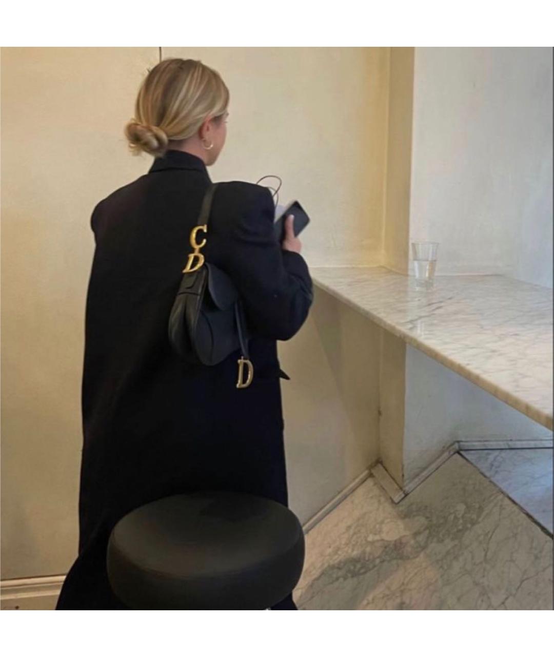 CHRISTIAN DIOR Черная кожаная сумка с короткими ручками, фото 5