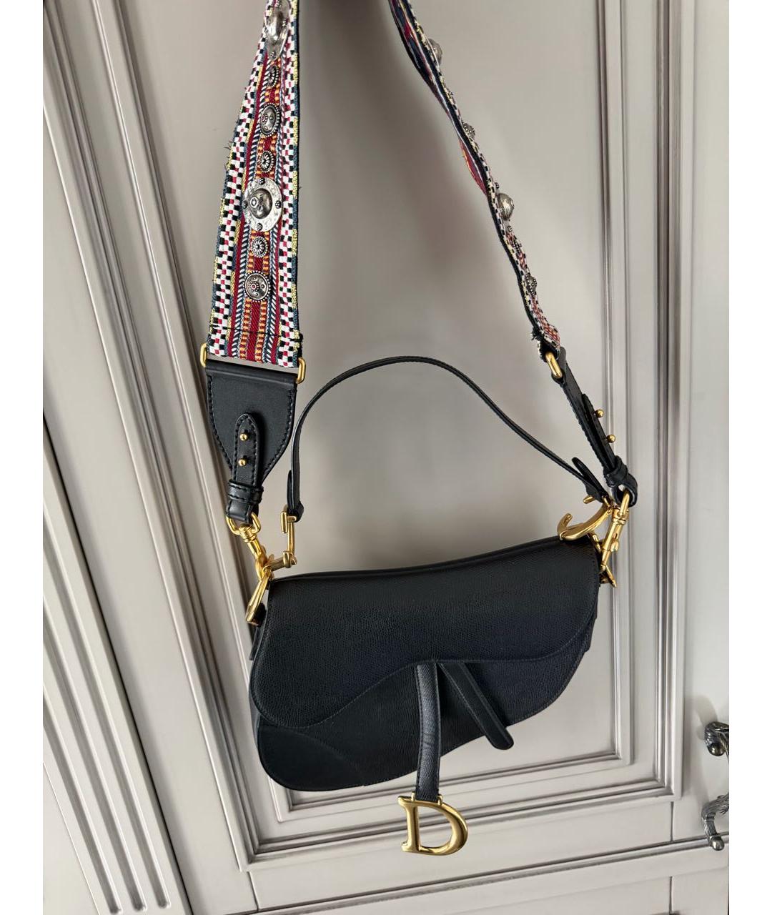 CHRISTIAN DIOR Черная кожаная сумка с короткими ручками, фото 8