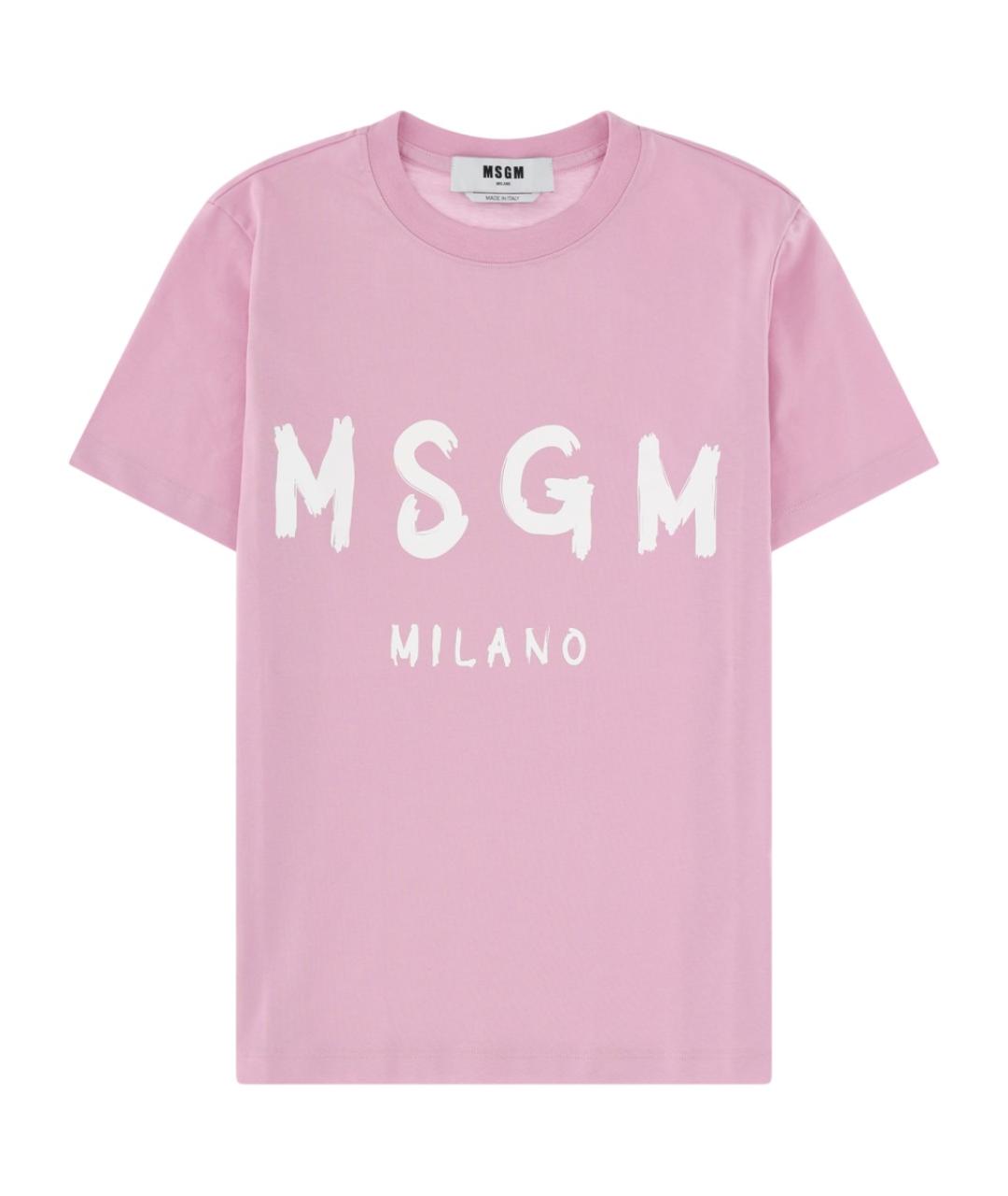 MSGM Розовая хлопковая футболка, фото 1