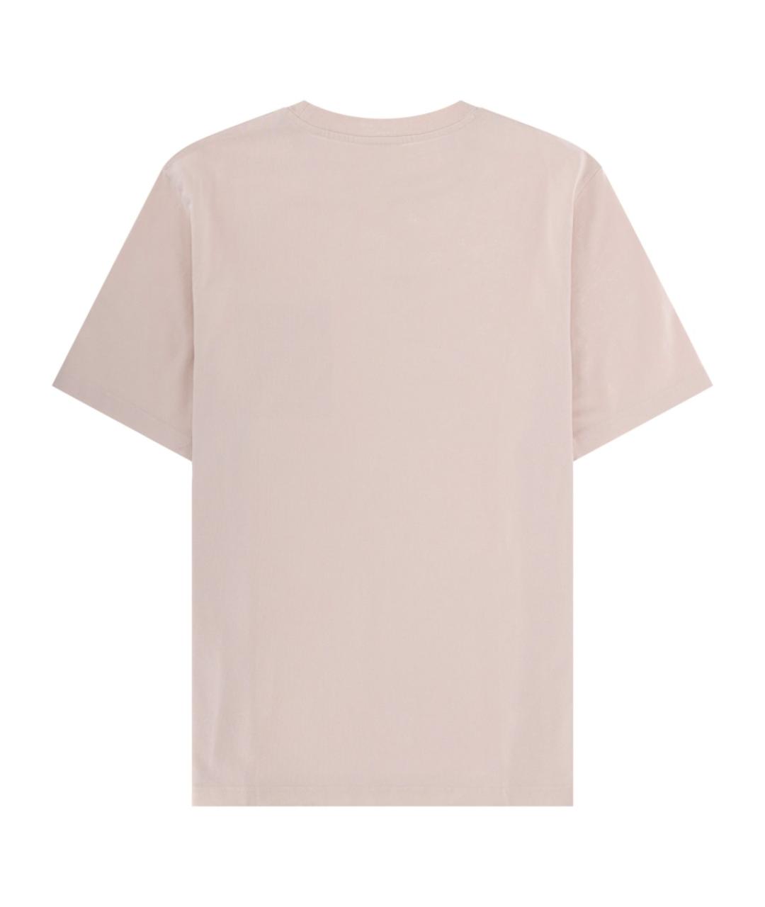 MAISON KITSUNE Розовая хлопковая футболка, фото 2