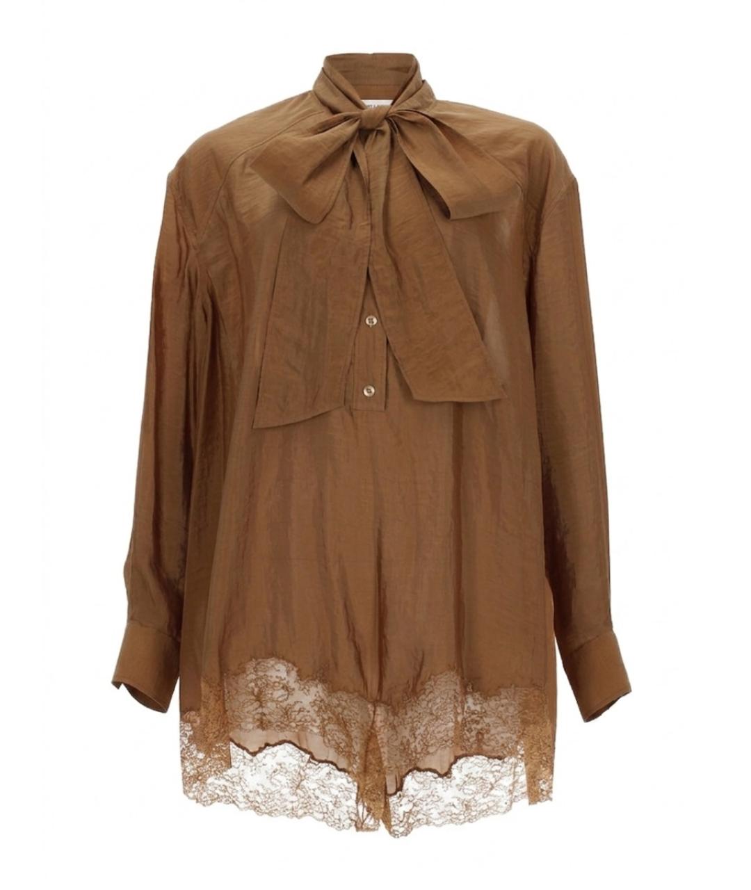 SAINT LAURENT Коричневый полиэстеровый комбинезон, фото 1