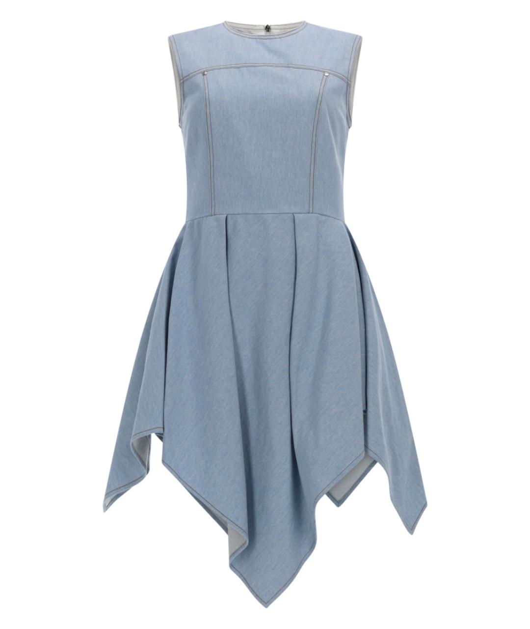 MSGM Голубое хлопковое повседневное платье, фото 1